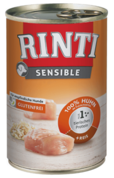 Hunde - Nassfutter RINTI Adult Sensible Huhn & Reis, 400 g