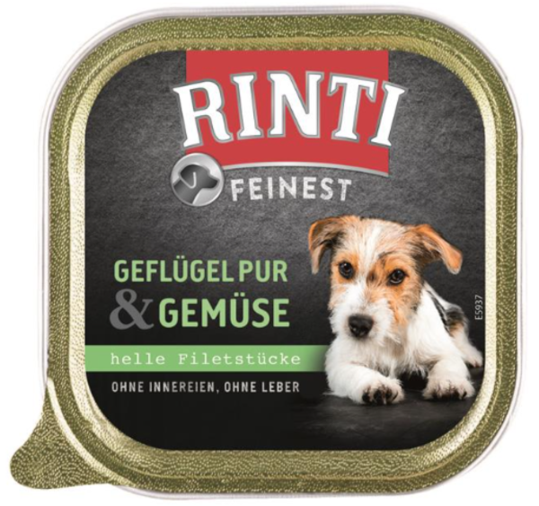 Hunde - Nassfutter RINTI Adult Feinest Geflügel Pur & Gemüse, 150 g