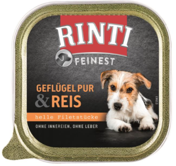 Hunde - Nassfutter RINTI Adult Feinest Geflügel Pur & Reis, 150 g