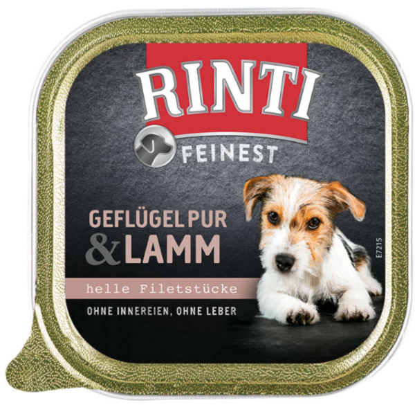 Hunde - Nassfutter RINTI Adult Feinest Geflügel Pur & Lamm, 150 g