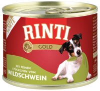 Hunde - Nassfutter RINTI Adult Gold Wildschwein, 185 g