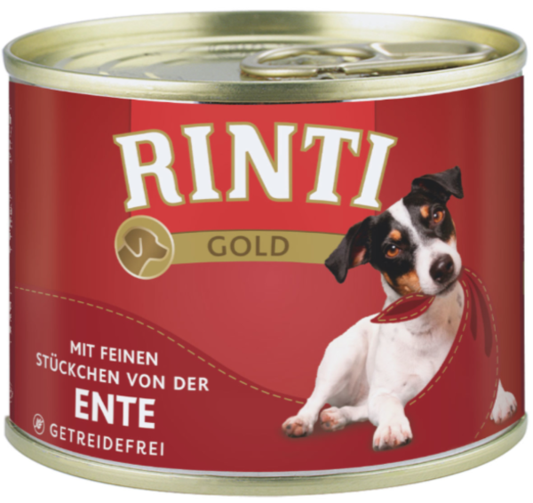Hunde - Nassfutter RINTI Adult Gold Ente, 185 g