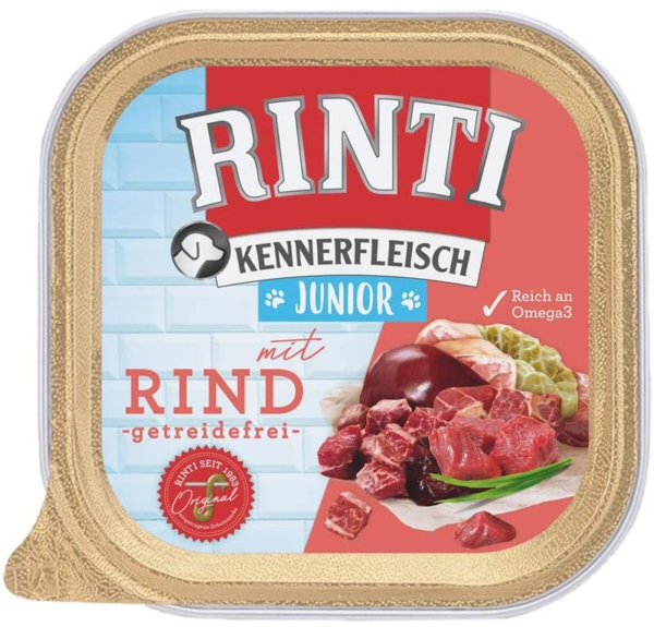 Hunde - Nassfutter RINTI Junior Kennerfleisch mit Rind, 300 g