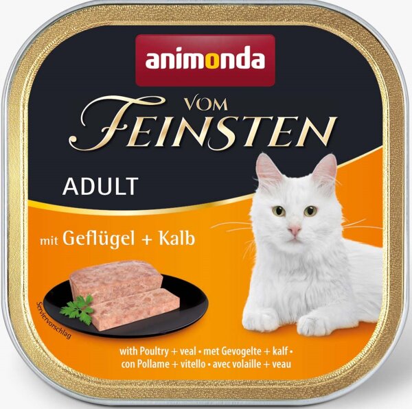 Katzen - Nassfutter ANIMONDA Vom Feinsten Adult mit Geflügel + Kalb, 100 g