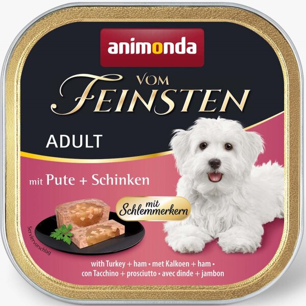 Hunde - Nassfutter ANIMONDA Vom Feinsten Adult Schlemmerkern Pute + Schinken, 150 g