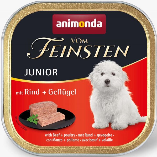 Hunde - Nassfutter ANIMONDA Vom Feinsten Junior Rind + Geflügel, 150 g