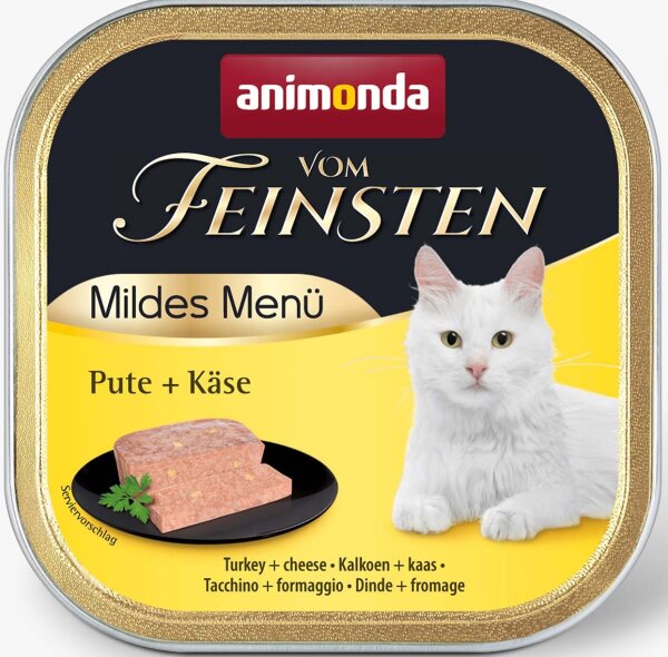 Katzen - Nassfutter ANIMONDA Vom Feinsten Mildes Menü, Pute + Käse, 100 g