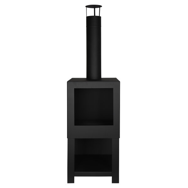 ESSCHERT DESIGN Terrassenofen mit Holzlager, schwarz