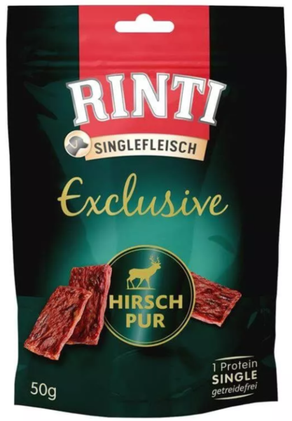 Hunde - Snack RINTI Singlefleisch Exclusive Hirsch Pur, 50 g