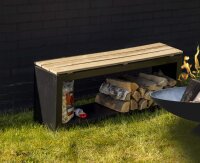 ESSCHERT DESIGN Bank mit Holzlager, rechteckig