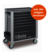BETA WERKZEUGWAGEN 7 Schubladen BW C24S7 grau + 309TLG...