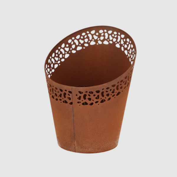 ESSCHERT DESIGN Feuereimer rost - lasercut Tupfen