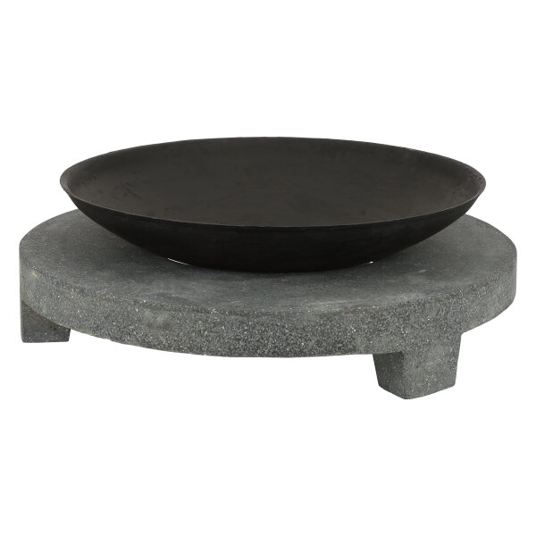 ESSCHERT DESIGN Feuerschale "Granito" auf rundem Sockel