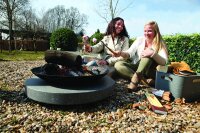 ESSCHERT DESIGN Feuerschale "Granito" auf rundem Sockel