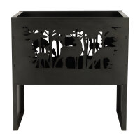 ESSCHERT DESIGN Feuerkorb mit Hirsch, rechteckig