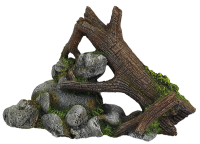 NOBBY Aqua Ornaments "HOLZ MIT FELS", 23,5 x 9...