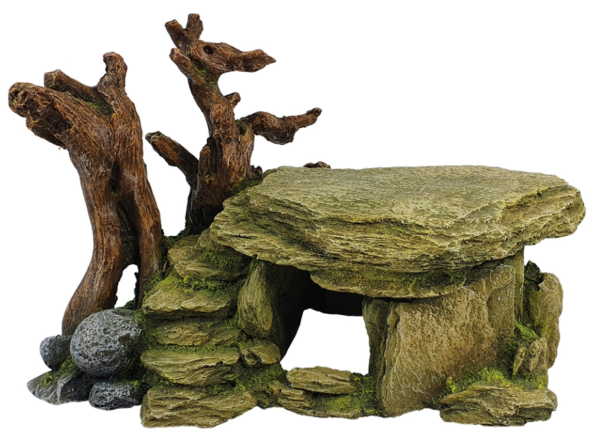 NOBBY Aqua Ornaments "FELSHÖHLE MIT HOLZ", 29 x 17,2 x 18,2 cm