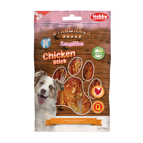 Hunde - Snacks NOBBY Starsnack Sensitive Chicken Stick, 113 g, 15 cm