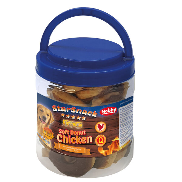 Hunde - Snacks NOBBY StarSnack Barbecue Soft Donut Chicken Dose ca. 454 g, 5-6 cm