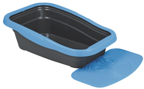 NOBBY Katzentoilette mit Vorleger "Nella Kit", blau-grau, 58 x 37,5 x 18 cm