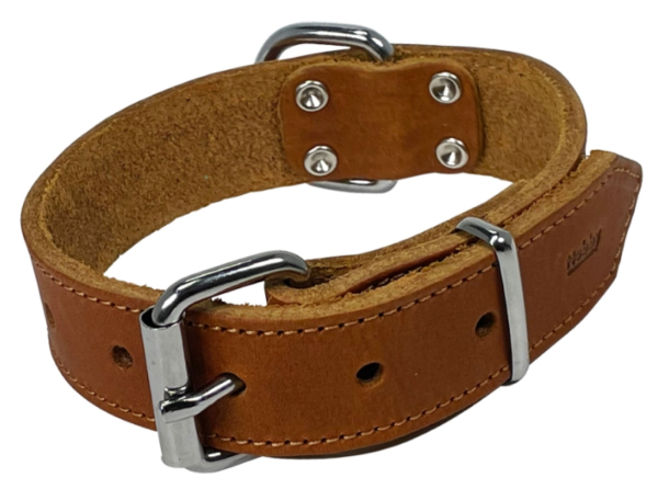 NOBBY Lederhalsband "Tabil" extra, cognac, XL, L: 65 cm, B: 50 mm