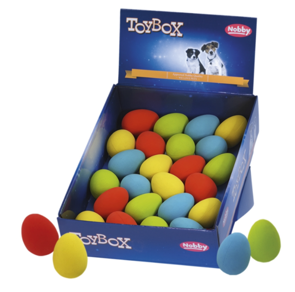 NOBBY Vollgummi Spielzeug "Egg", verschiedene Farben, 5,5 cm