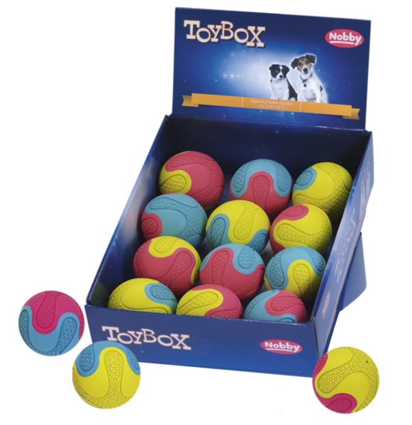 NOBBY Vollgummi Ball "Bico", bunt, Ø 6,5 cm