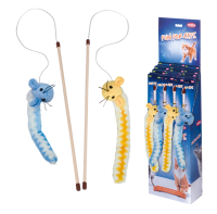 NOBBY Angel mit Plüschmaus, gelb od. blau, 75 cm