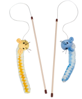 NOBBY Angel mit Plüschmaus, gelb od. blau, 75 cm