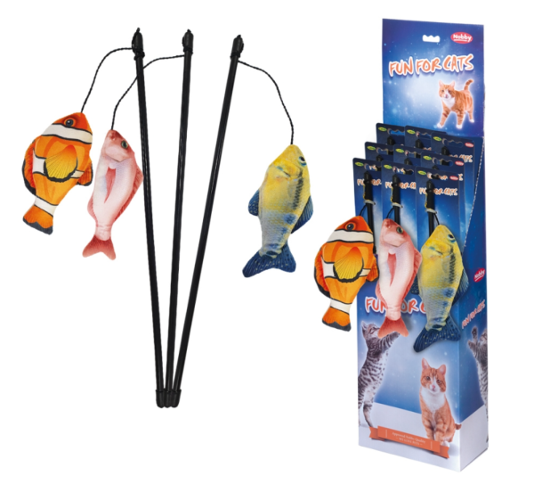 NOBBY Angel mit Fisch, bunt, 63 cm