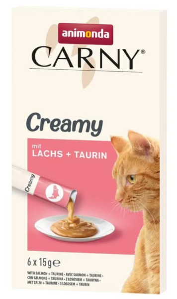 Katzen - Snacks ANIMONDA Carny Adult Creamy mit Lachs + Taurin, 6 x 15 g