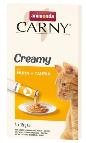 Katzen - Snacks ANIMONDA Carny Adult Creamy mit Huhn + Taurin, 6 x 15 g