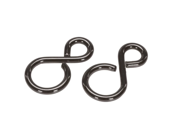 S-Haken Eloxiert Schwarz 38 mm x 20 mm x Ø 2,9 mm 2 Stück