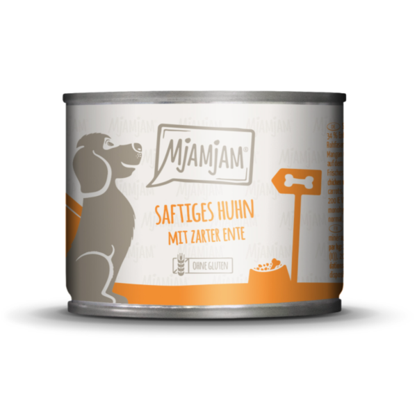 Hunde - Nassfutter MjAMjAM Adult Saftiges Huhn mit zarter Ente an Möhrchen und gekochter Hirse