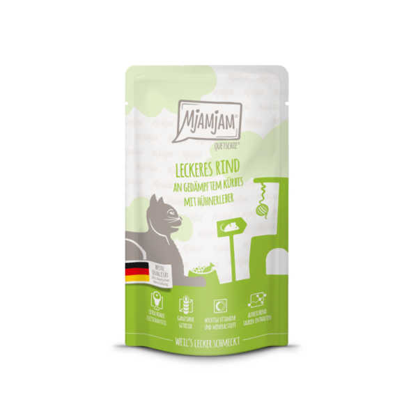 Katzen - Nassfutter MjAMjAM Adult Leckeres Rind an gedämpftem Kürbis
