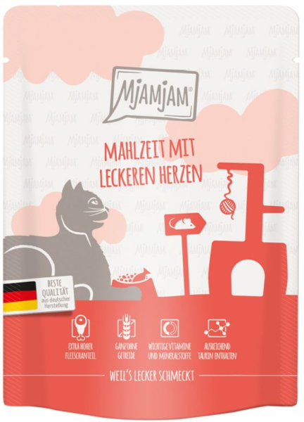 Katzen - Nassfutter MJAMJAM Cat Adult Rind, Huhn & Herzen
