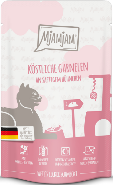 Katzen - Nassfutter MJAMJAM Cat Adult Garnelen & Huhn