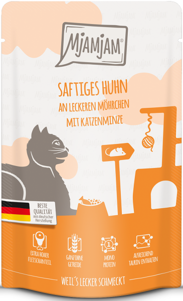 Katzen - Nassfutter MJAMJAM Cat Adult Huhn & Möhrchen