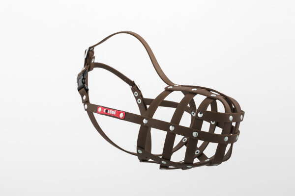 Muzzleking COLORI Biothane-Maulkorb, braun, Pittbull 3 ( 38 / 8 cm )