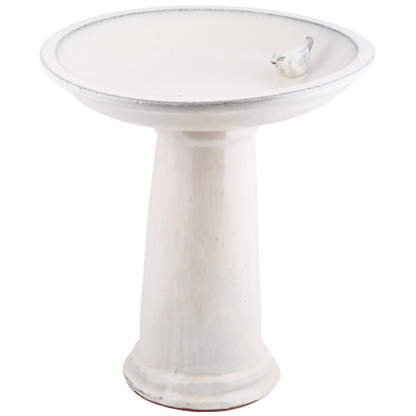 ESSCHERT DESIGN Vogeltränke aus Keramik auf Fuß, creme