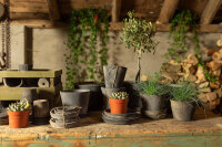 ESSCHERT DESIGN Terracotta Blumentöpfe, anthrazit, 3er Set