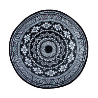 ESSCHERT DESIGN Outdoor-Teppich, schwarz-weiß Design, Ø 180 cm
