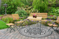 ESSCHERT DESIGN Outdoor-Teppich, schwarz-weiß Design, Ø 180 cm