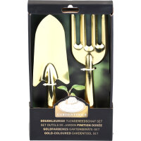 ESSCHERT DESIGN Goldfarbenes Gartenwerkzeug-Set, 2-teilig