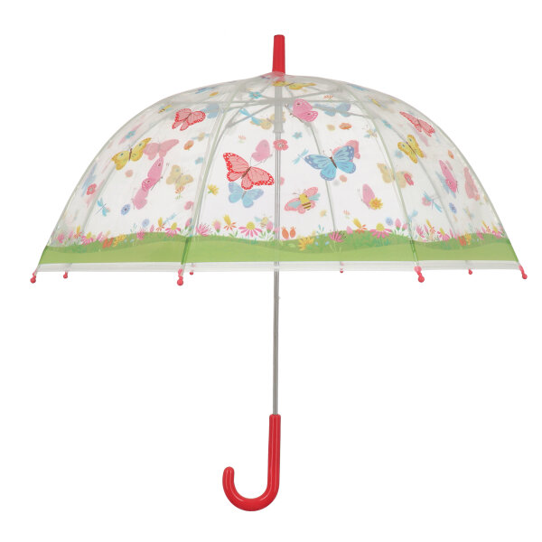 ESSCHERT DESIGN Kinder - Regenschirm "Schmetterlinge", transparent