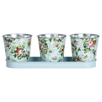 ESSCHERT DESIGN Pflanzentopf Set "Rosen" auf Tray