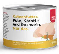 Katzen - Nassfutter NUR DAS Pute mit Karotte und Rosmarin