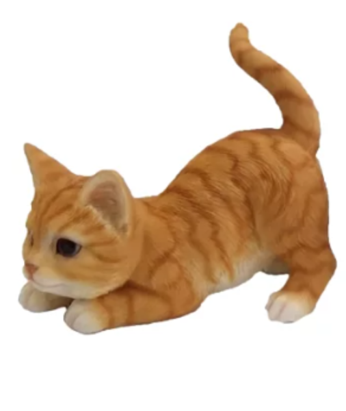 ESSCHERT DESIGN Deko - Figur Spielende Katze, rot - getigert