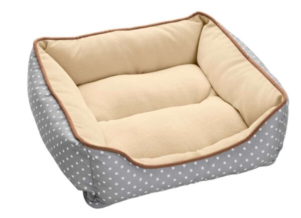 HUNTER  Hunde- und Katzenschlafplatz White Dots, beige/grau, 40 x 40 x 10 cm