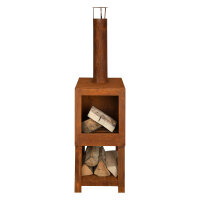 ESSCHERT DESIGN Terrassenofen mit Holzlager